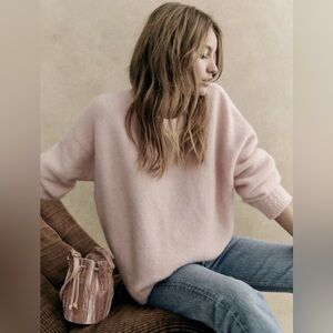 Sezane Light Pink Amiel Sweater Jumper Size XS NWT